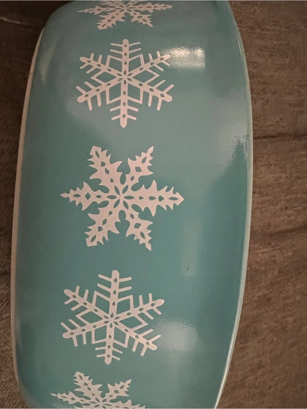 Vintage Pyrex 045 Turquoise Snowflake Casserole Dish 2.5 Qt w/ Lid